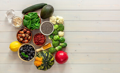 Healthy diet food, clean eating concept