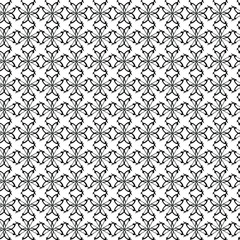 Vector abstract transparent geometric ornament monochrome black and white seamless pattern background tile 