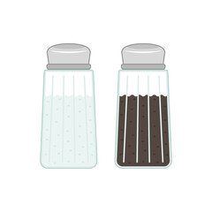Bottle salt and pepper vector.Salt and pepper on white background.