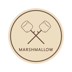Marshmallow logo design. free space for text. Marshmallow doodle symbol.