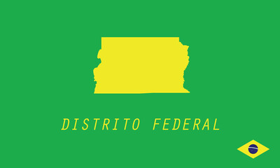 Distrito Federal map state region vector illustration