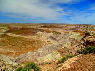 Obraz premium North America, Arizona, Petrified Forest National Park, Painted Desert overlooks