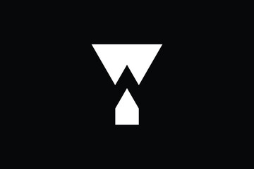 Minimal Innovative Initial WY logo and YW logo. Letter WY YW creative elegant Monogram. Premium Business logo icon. White color on black background