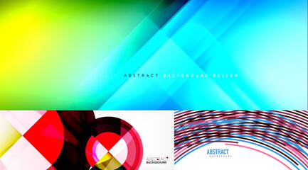 Collection of minimal geometric abstract backgrounds for covers, banners, flyers and posters and other templates
