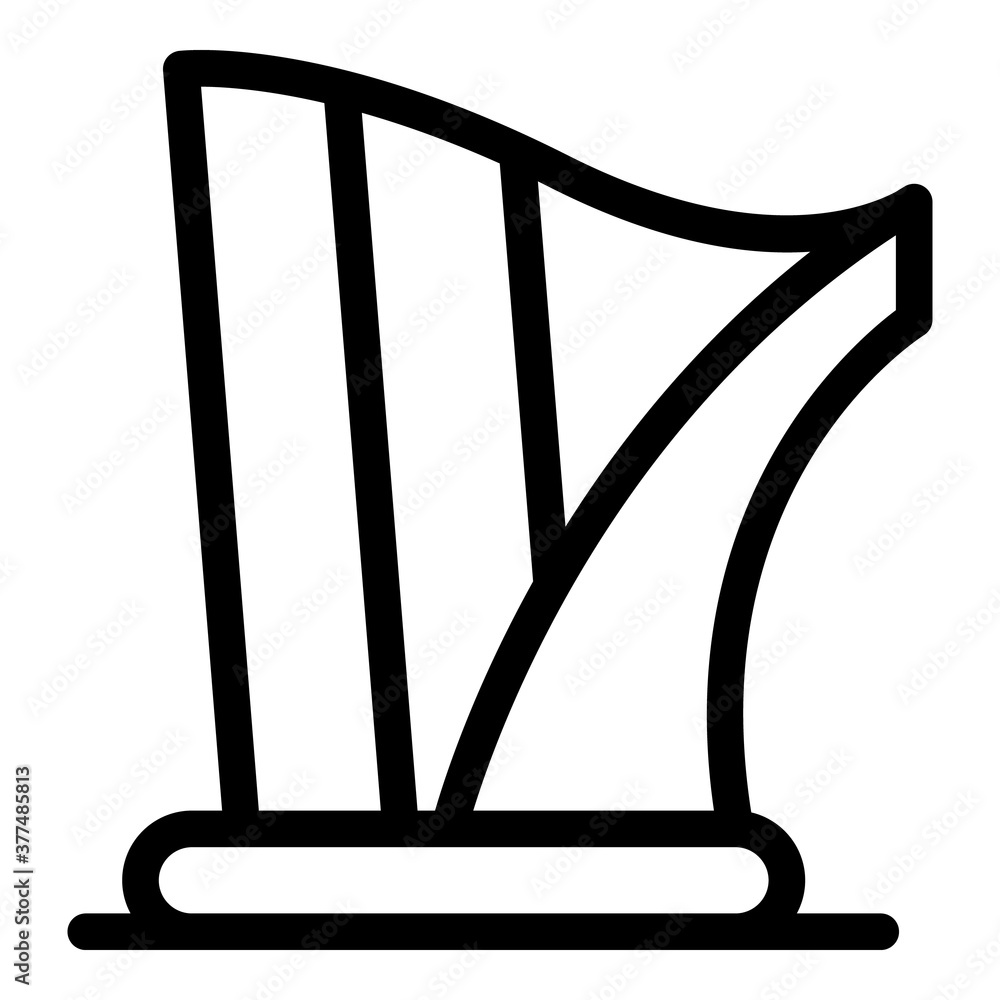 Poster art harp icon. outline art harp vector icon for web design isolated on white background