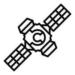 Space station system icon. Outline space station system vector icon for web design isolated on white background