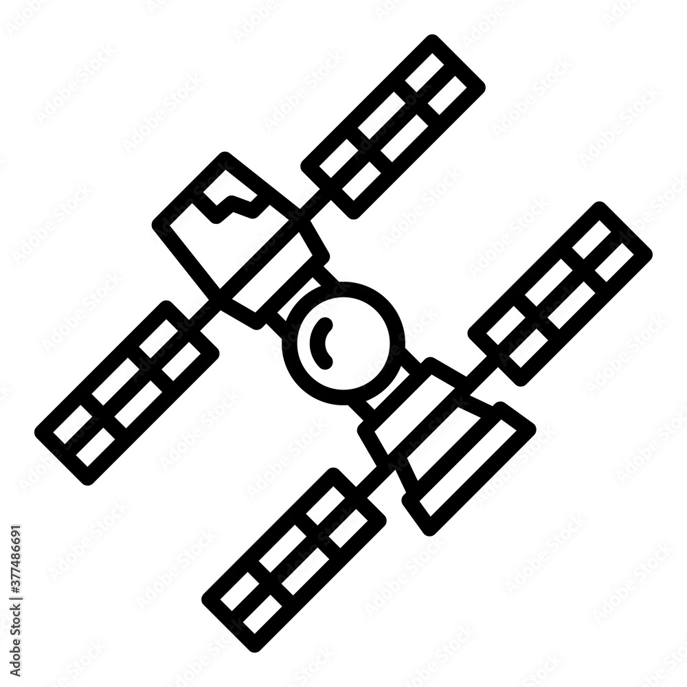 Poster space station probe icon. outline space station probe vector icon for web design isolated on white b