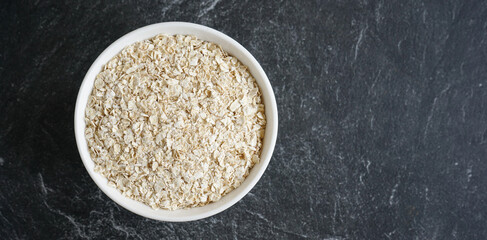 Instant oatmeal or instant oats, healthy and delicious served in a bowl