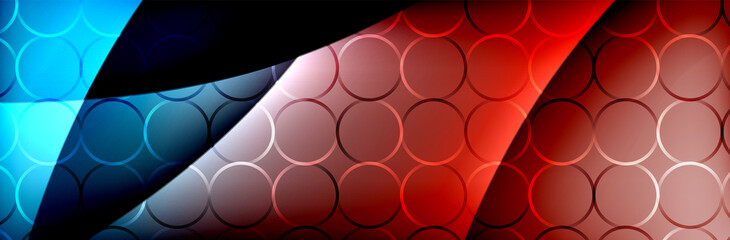 Fluid gradient neon color waves, vector abstract background