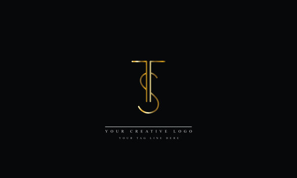ST ,TS ,S ,T Letter Logo Design with Creative Modern Trendy Typography
