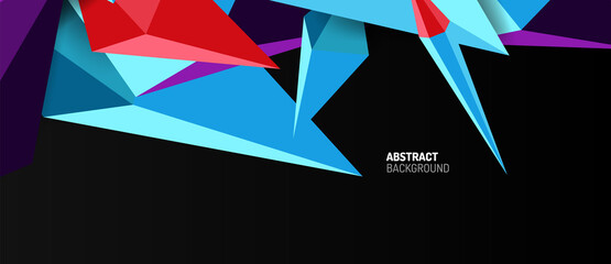 3d low poly abstract shape background vector illustration