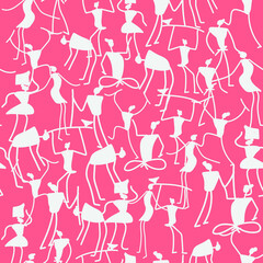 orissa tirbal art seamless pattern vector