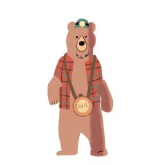 山へキャンプに行くクマ