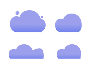Clouds vector icon shapes flat cartoon comic design illustration isolated