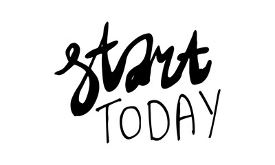 Hand drawn motivational phrase. Vector illustration isolated on white background. Template for greeting card, banner or poster, t-shirt print. Inspirational quotation