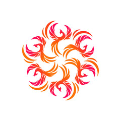 Phoenix Logo flying bird abstract design vector template