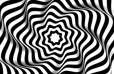 Backgrounds black and white, 3D with spital pattern, interestin vector design 