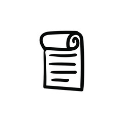 Hand drawn scroll. Simple vector icon