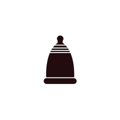 Female menstrual cup - black monochrome icon on isolated white background. Woman hygiene and care product vector illustration in simple material design.