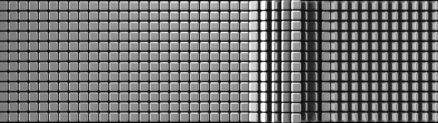 Abstract Dark Grey Metal Cubes Polygon Wall Pattern Background. 3D Render Dark Grey Cubic Polygon Wall metal grid background. Abstract metal texture background. 