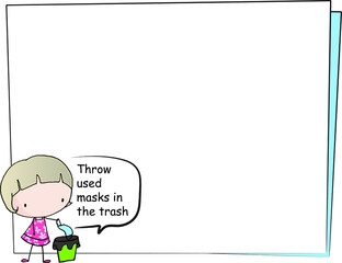 vector cartoon Coronavirus disease Precautions border frame background