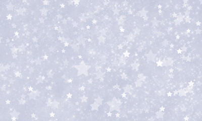 a festive, abstract pastel blue background with many stars, scattered chaotically, with different transparency and sizes. Bright shiny background with radiance and glitter