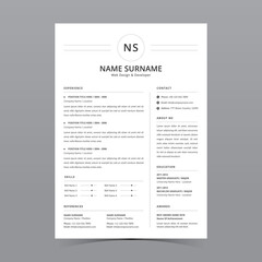 Professional Resume Template Vector Design