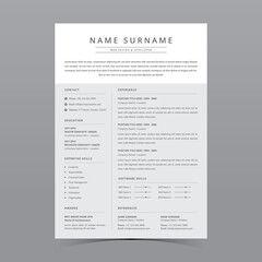Professional Resume Template Vector Design