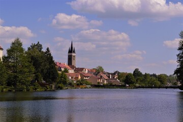 View of the old architecture by the lake