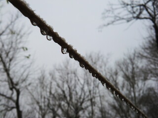 Water drops in a thread - Gocce d'acqua appese a un filo