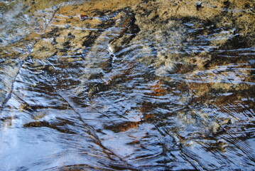 The view to the valley with the trees and the waterfall in the Blue Mountains national park in Australia