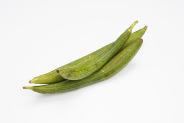 Ridge gourd vegetable isolated on white background