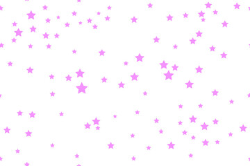 The stars are pink on a gently white background. Seamless vector pattern