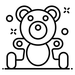 
Kids stuffed toy plaything, flat icon of teddy bear vector design 
