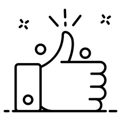 
Hand gesture icon, design of thumbs up 
