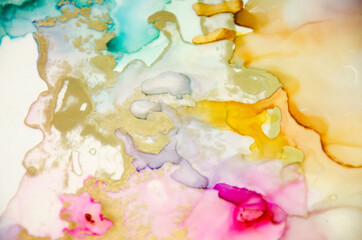 Colorful abstract background texture with gold elements 