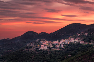Sunrise over Belgodere in Corsica