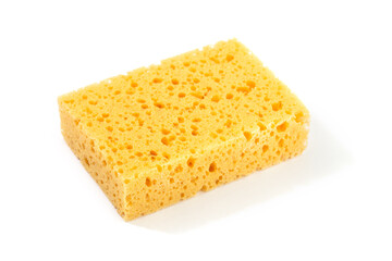 Yellow sponge isolated on white background