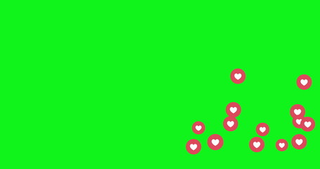Social media Live style animated heart on green screen