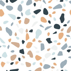 Fototapeta premium Terrazzo flooring vector seamless pattern in bright colors.
