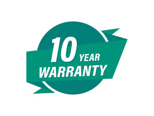 10 Years warranty badge vector images