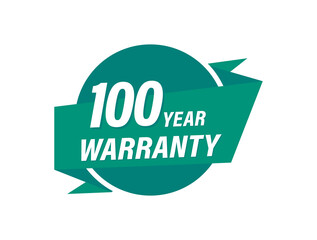 100 Years warranty badge vector images