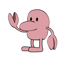 Cute crab character isolated. Cartoon style vector illustration.