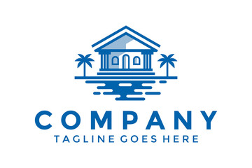 Real estate and sea , company logo.