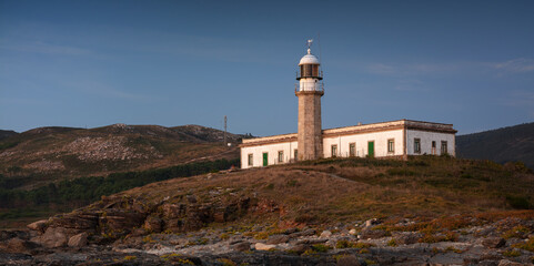 Faro de Punta Insua o de Lariño en al ayuntamiento de Carnota, Galicia, España