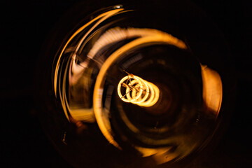 light bulbs on dark background idea and innovation