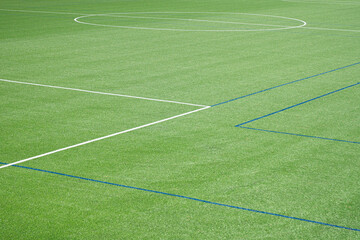 Background of Soccer field with artificial turf field