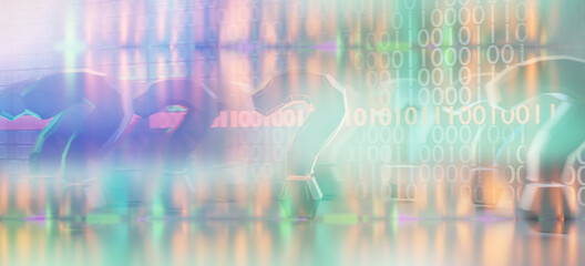 question marks creative colorful background 3d-illustration