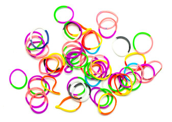 rubber bands on a white background