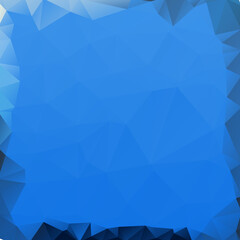 Grey & White Triangular Frame On Low Poly Geometric Blue Polygonal Background Vector Illustration